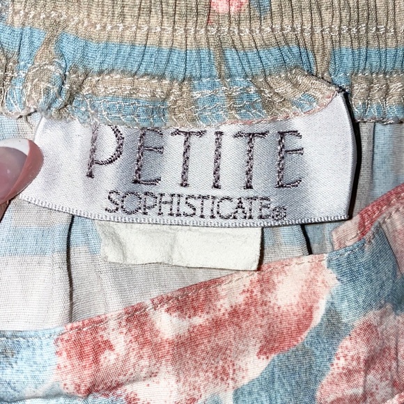 VINTAGE 80s 90s Pleated Floral Greek Key Skirt Size Medium - Picture 4 of 8